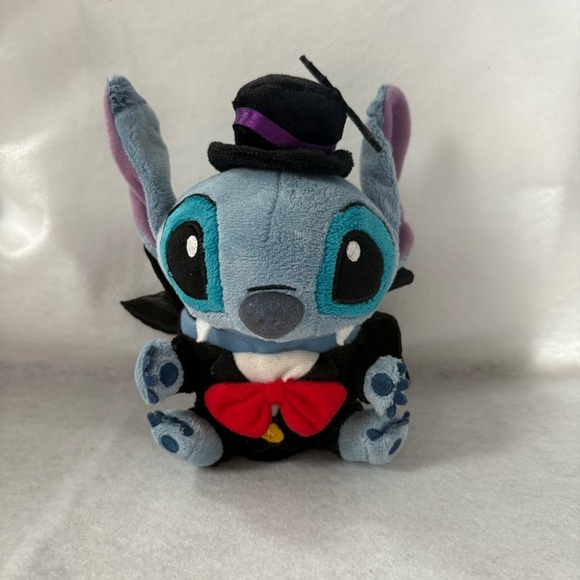 STITCH Dracula Holder Halloween Disney Japan Red Bow Tie Blue Black - Picture 2 of 13